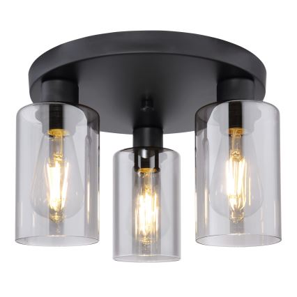 Globo - Plafondlamp 3xE27/60W/230V zwart