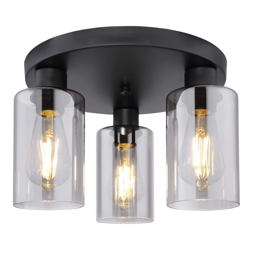 Globo - Plafondlamp 3xE27/60W/230V zwart