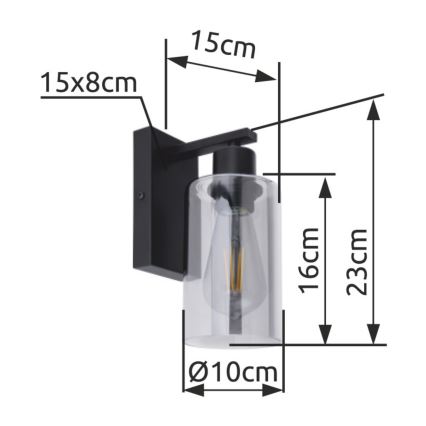 Globo - Wandlamp 1xE27/60W/230V zwart