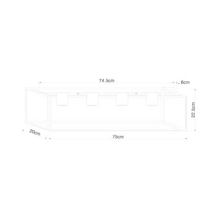 Globo - Plafondlamp 4xE27/60W/230V