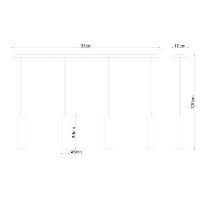 Globo - Hanglamp aan een koord 4xE27/60W/230V zwart hout