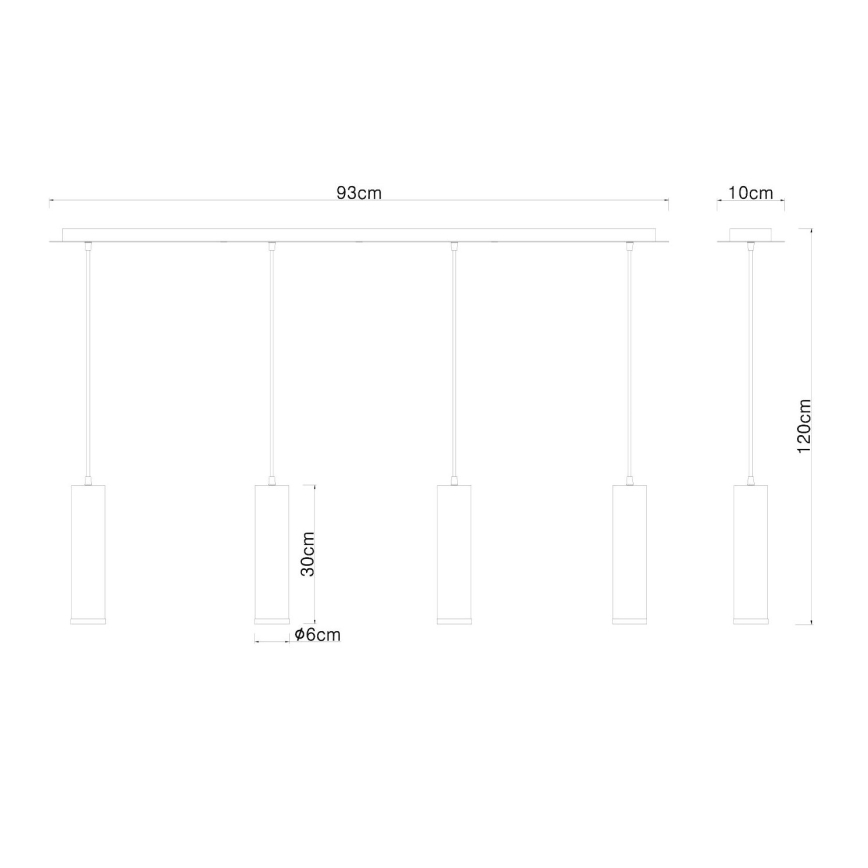 Globo - Hanglamp aan kabel 4xE27/60W/230V zwart hout