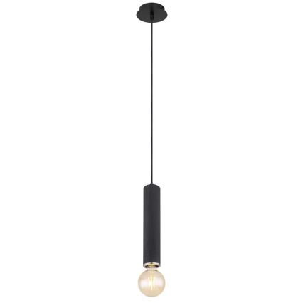 Globo - Hanglamp aan een koord 1xE27/60W/230V zwart hout