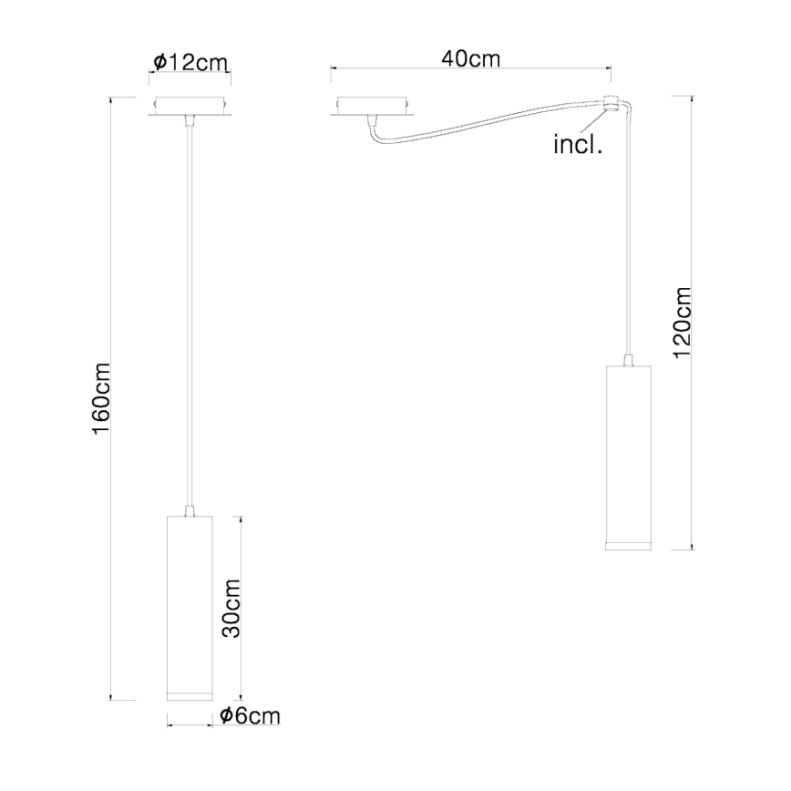 Globo - Hanglamp aan een koord 1xE27/60W/230V zwart hout