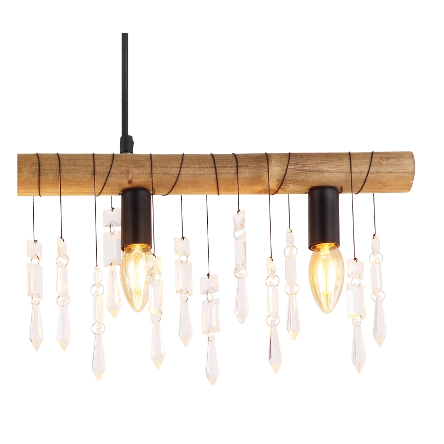 Globo 15532-5H - Hanglamp aan kabel KIRA 5xE14/40W/230V zwart/bruin