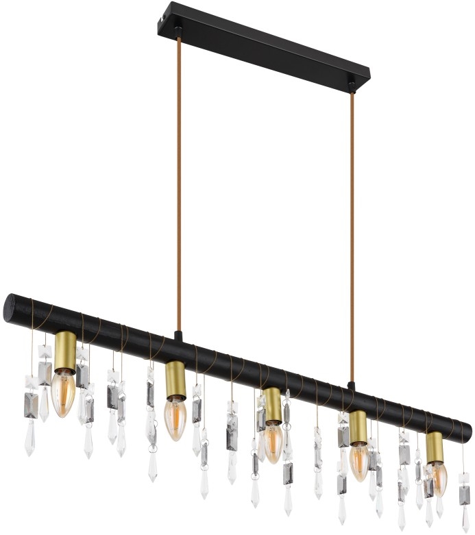 Globo 15532-5HB - Hanglamp KIRA met kabel 5xE14/40W/230V zwart