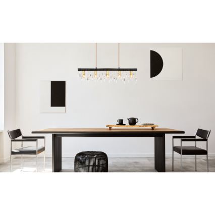 Globo 15532-5HB - Hanglamp KIRA met kabel 5xE14/40W/230V zwart