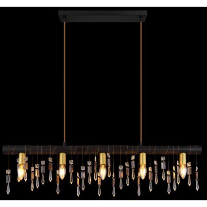 Globo 15532-5HB - Hanglamp KIRA met kabel 5xE14/40W/230V zwart