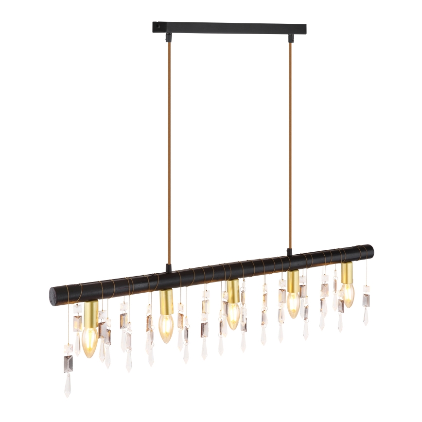 Globo 15532-5HB - Hanglamp KIRA met kabel 5xE14/40W/230V zwart