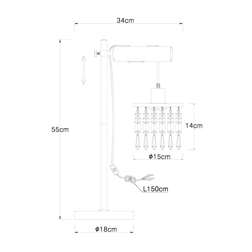 Globo - Tafellamp 1xE27/40W/230V