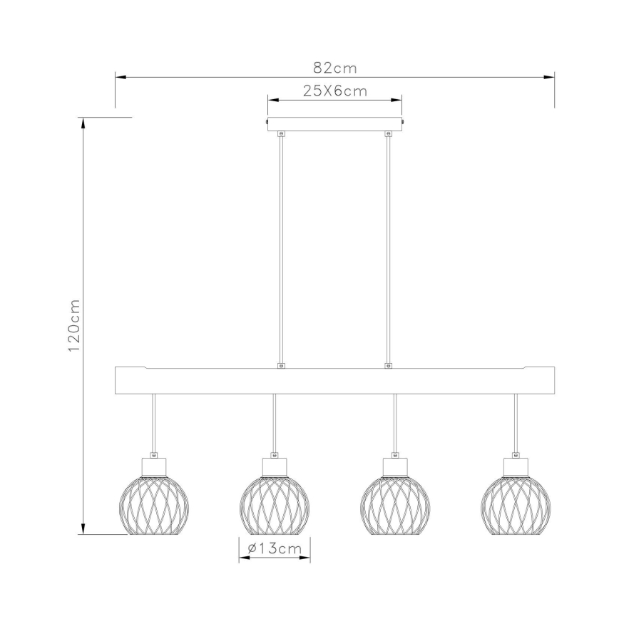 Globo - Hanglamp aan een koord 4xE27/15W/230V