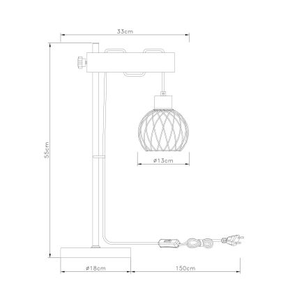 Globo - Tafellamp 1xE27/15W/230V