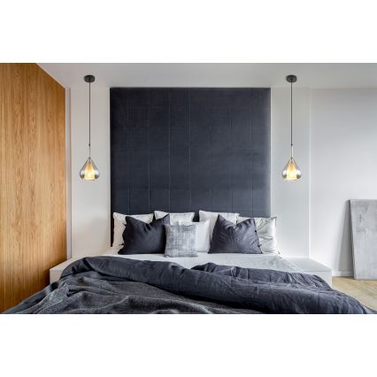 Globo - Hanglamp aan een koord 1xE27/60W/230V diameter 20 cm zwart