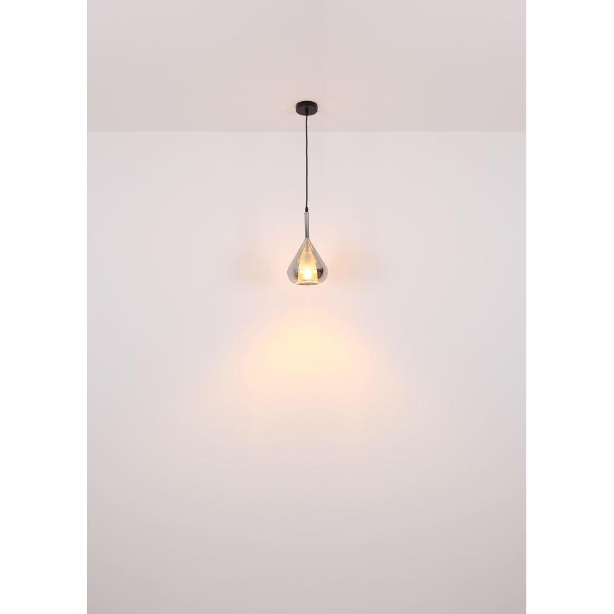 Globo - Hanglamp aan een koord 1xE27/60W/230V diameter 20 cm zwart