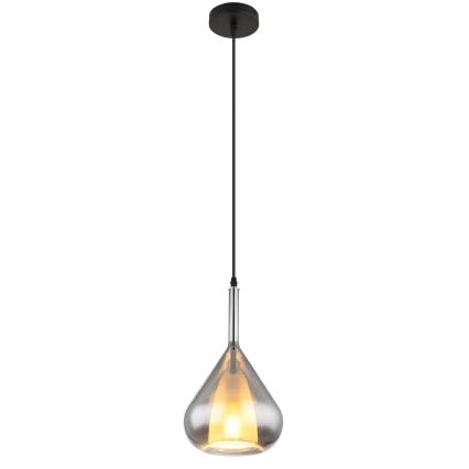 Globo - Hanglamp aan een koord 1xE27/60W/230V diameter 20 cm zwart