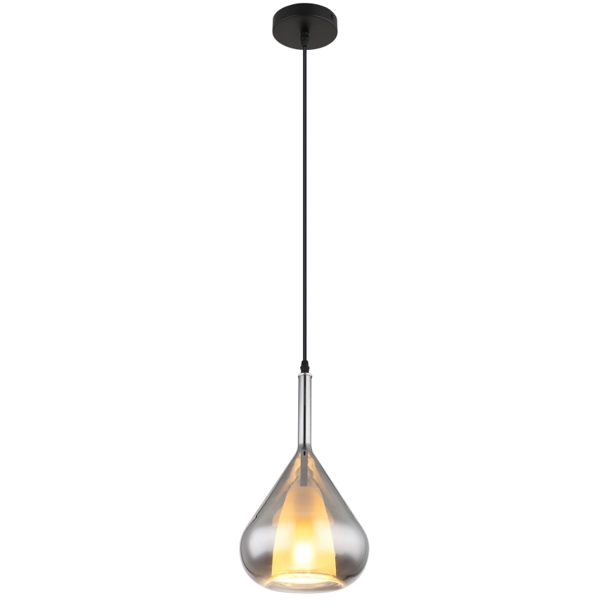 Globo - Hanglamp aan een koord 1xE27/60W/230V diameter 20 cm zwart