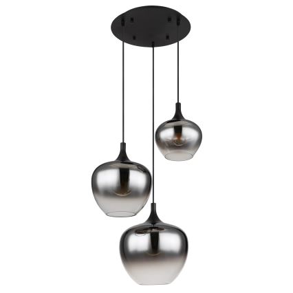 Globo - Hanglamp aan een koord 3xE27/40W/230V zwart