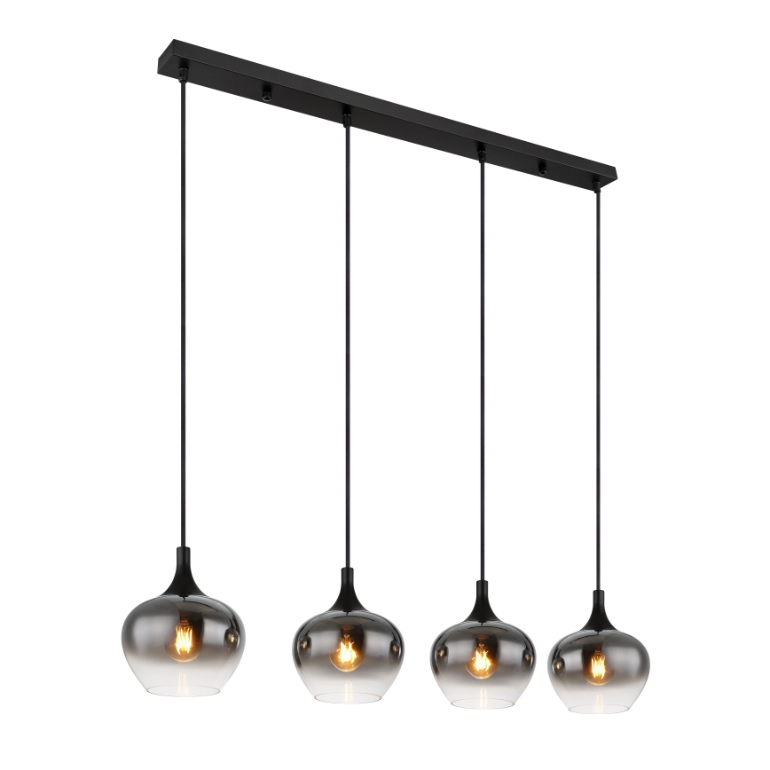 Globo - Hanglamp aan snoer 4xE27/40W/230V zwart