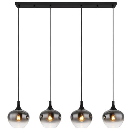 Globo - Hanglamp aan snoer 4xE27/40W/230V zwart