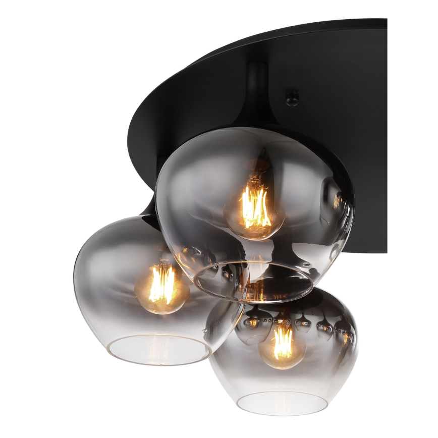 Globo - Opbouwkroonluchter 6xE27/40W/230V Ø 65 cm zwart