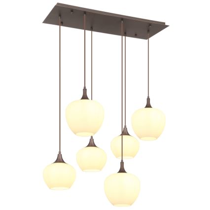 Globo - Hanglamp aan een koord 6xE27/40W/230V wit