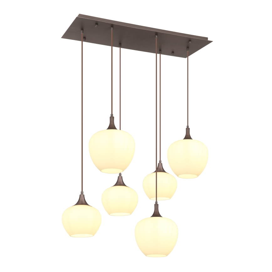 Globo - Hanglamp aan een koord 6xE27/40W/230V wit