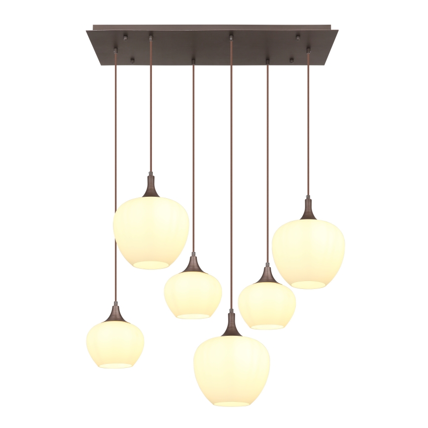 Globo - Hanglamp aan een koord 6xE27/40W/230V wit