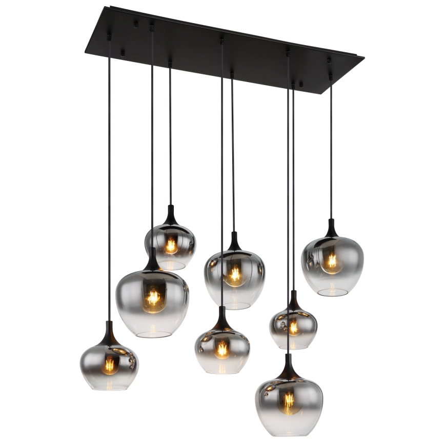 Globo - Hanglamp aan snoer 8xE27/40W/230V zwart