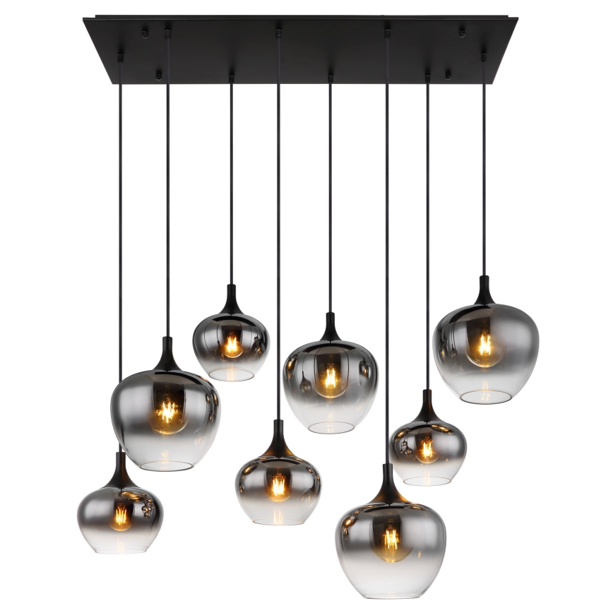 Globo - Hanglamp aan snoer 8xE27/40W/230V zwart