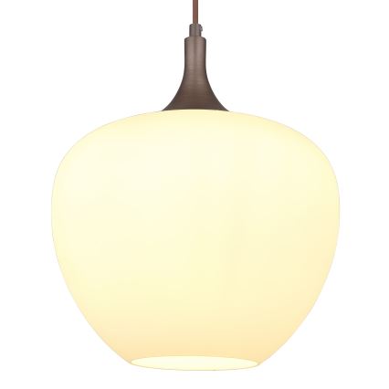 Globo - Hanglamp aan een koord 1xE27/60W/230V diameter 29 cm wit/bruin