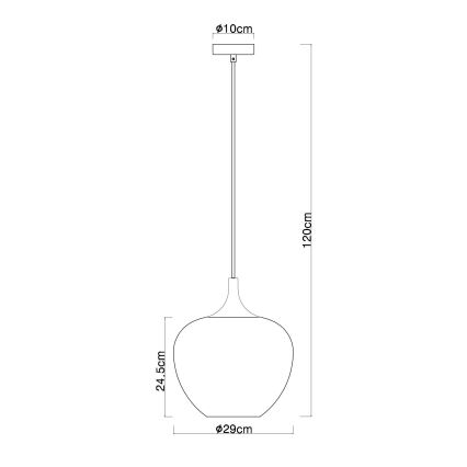 Globo - Hanglamp aan een koord 1xE27/60W/230V diameter 29 cm koper