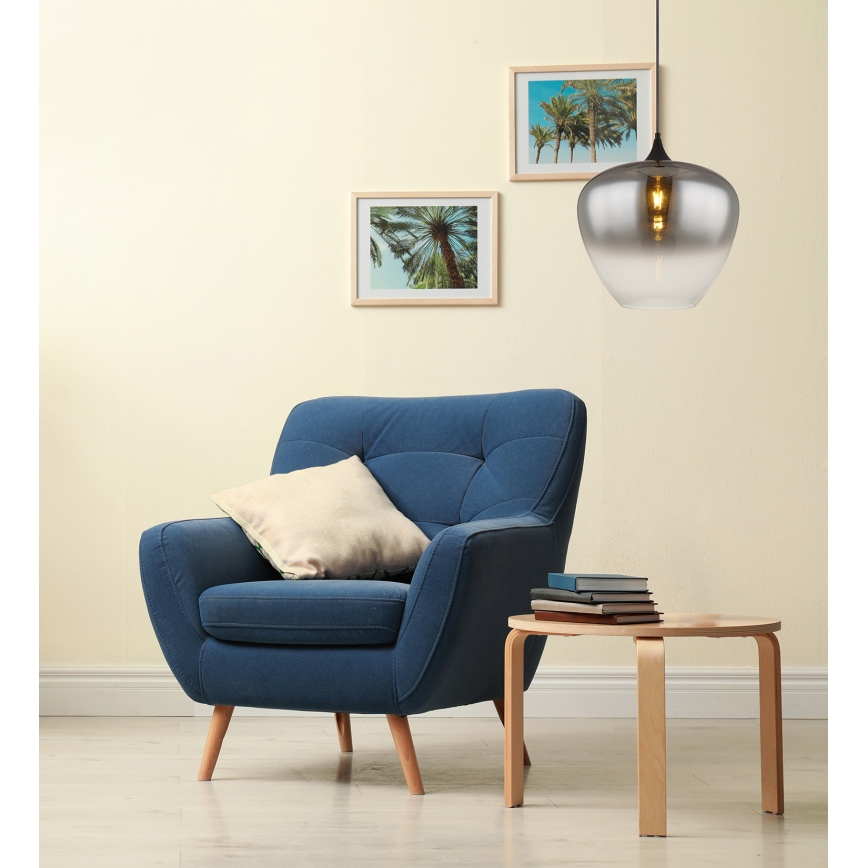 Globo - Hanglamp aan een koord 1xE27/60W/230V diameter 40 cm zwart