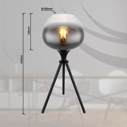 Globo - Tafellamp 1xE27/40W/230V zwart