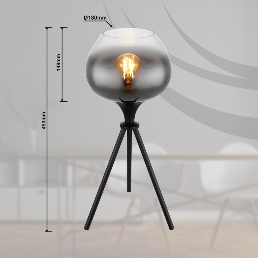 Globo - Tafellamp 1xE27/40W/230V zwart