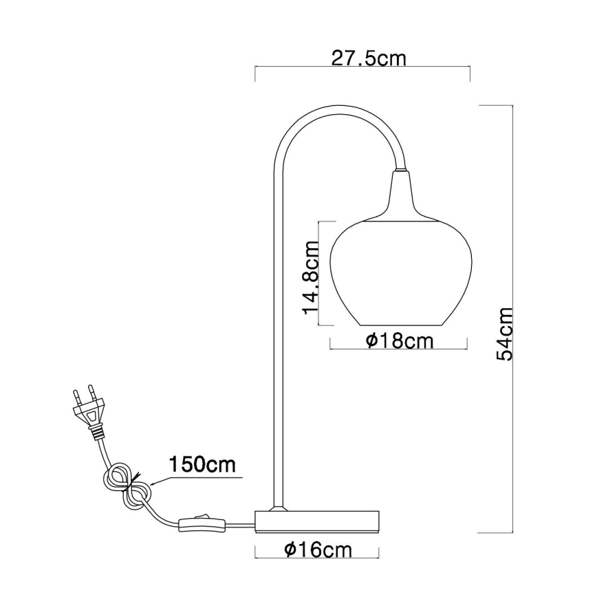 Globo - Tafellamp 1xE27/40W/230V koper