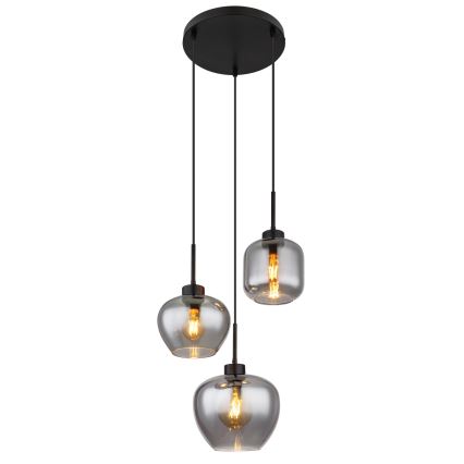 Globo - Hanglamp aan kabel 3x E27/40W/230V zwart