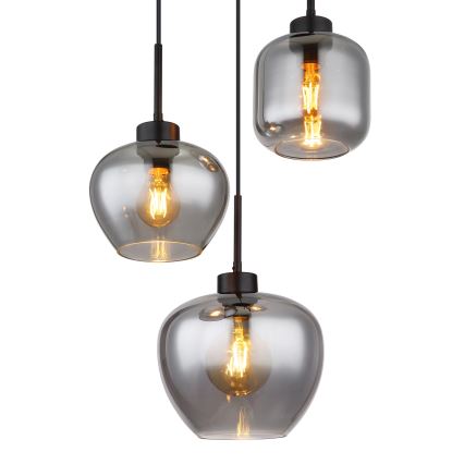 Globo - Hanglamp aan kabel 3x E27/40W/230V zwart