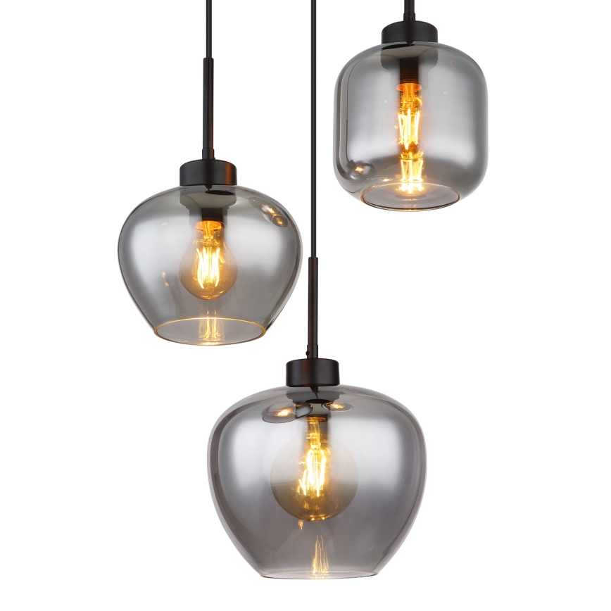 Globo - Hanglamp aan kabel 3x E27/40W/230V zwart