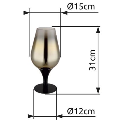 Globo - Tafellamp 1xE27/40W/230V diameter 15 cm goud