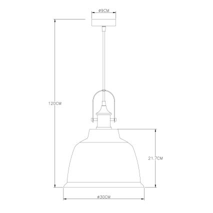 Globo - Hanglamp aan een koord 1xE27/60W/230V diameter 30 cm