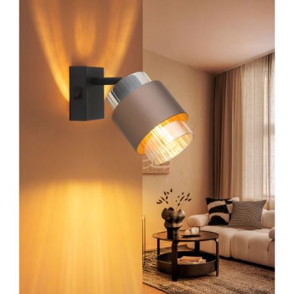 Globo - Wandspot 1xE27/40W/230V zwart/brons