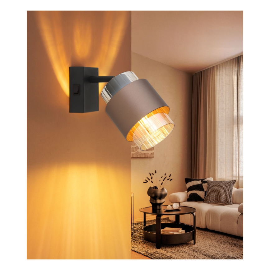 Globo - Wandspot 1xE27/40W/230V zwart/brons