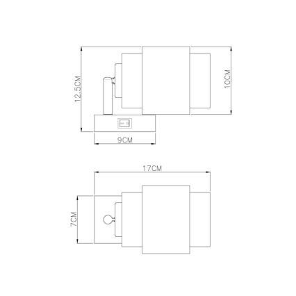 Globo - Wandspot 1xE27/40W/230V zwart/brons