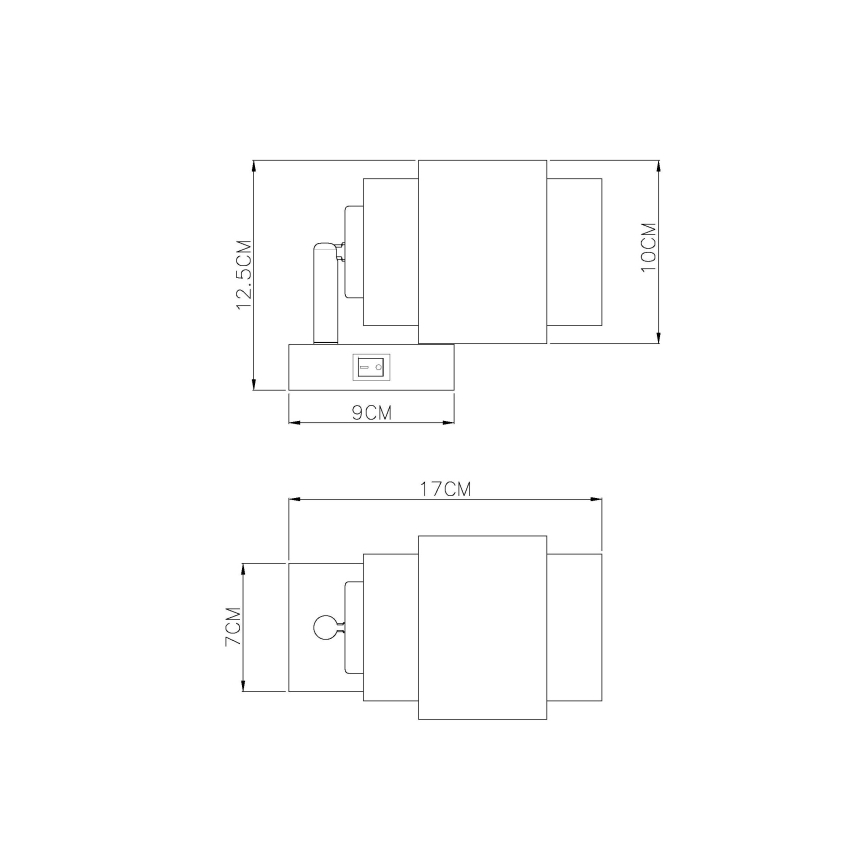 Globo - Wandspot 1xE27/40W/230V zwart/brons