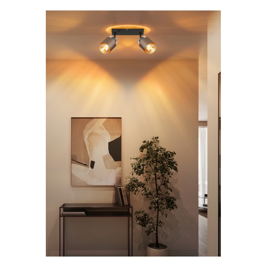 Globo - Spotlamp 2xE27/40W/230V zwart/brons