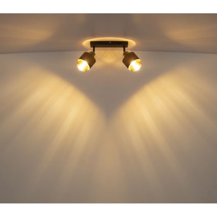 Globo - Spotlamp 2xE27/40W/230V zwart/brons