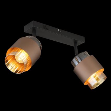 Globo - Spotlamp 2xE27/40W/230V zwart/brons