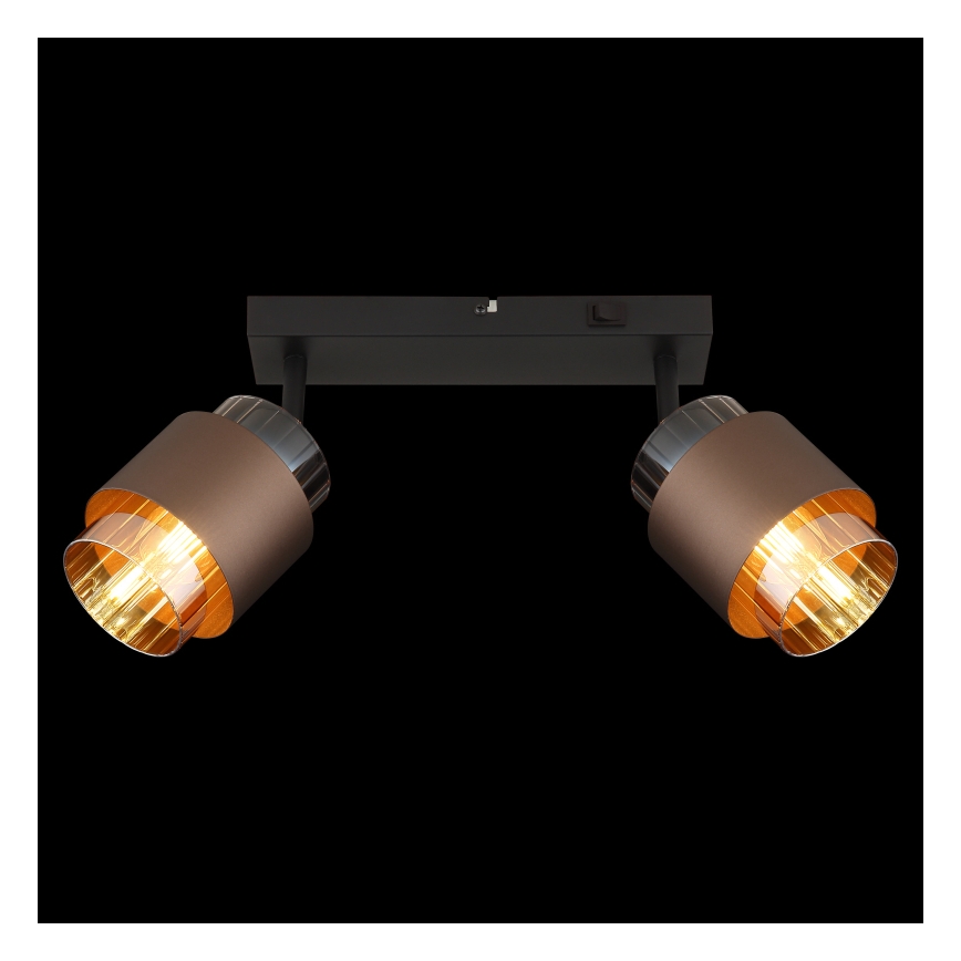 Globo - Spotlamp 2xE27/40W/230V zwart/brons