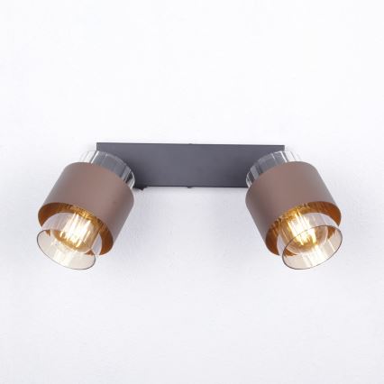 Globo - Spotlamp 2xE27/40W/230V zwart/brons