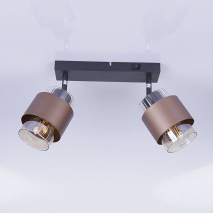 Globo - Spotlamp 2xE27/40W/230V zwart/brons